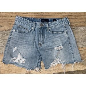 Lucky Brand Women's Light Blue Ripped Jean Shorts size 0